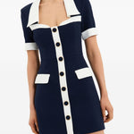 Mini abito con bottoni ula in blu Rebecca vallance - donna 