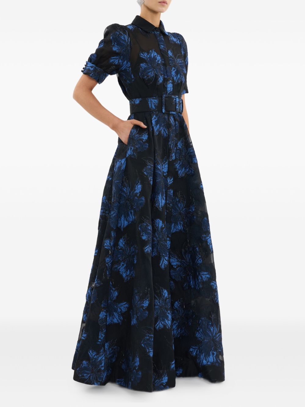 Abito Alexandra lungo a fiori in blu Rebecca vallance - donna 