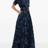 Abito Alexandra lungo a fiori in blu Rebecca vallance - donna 