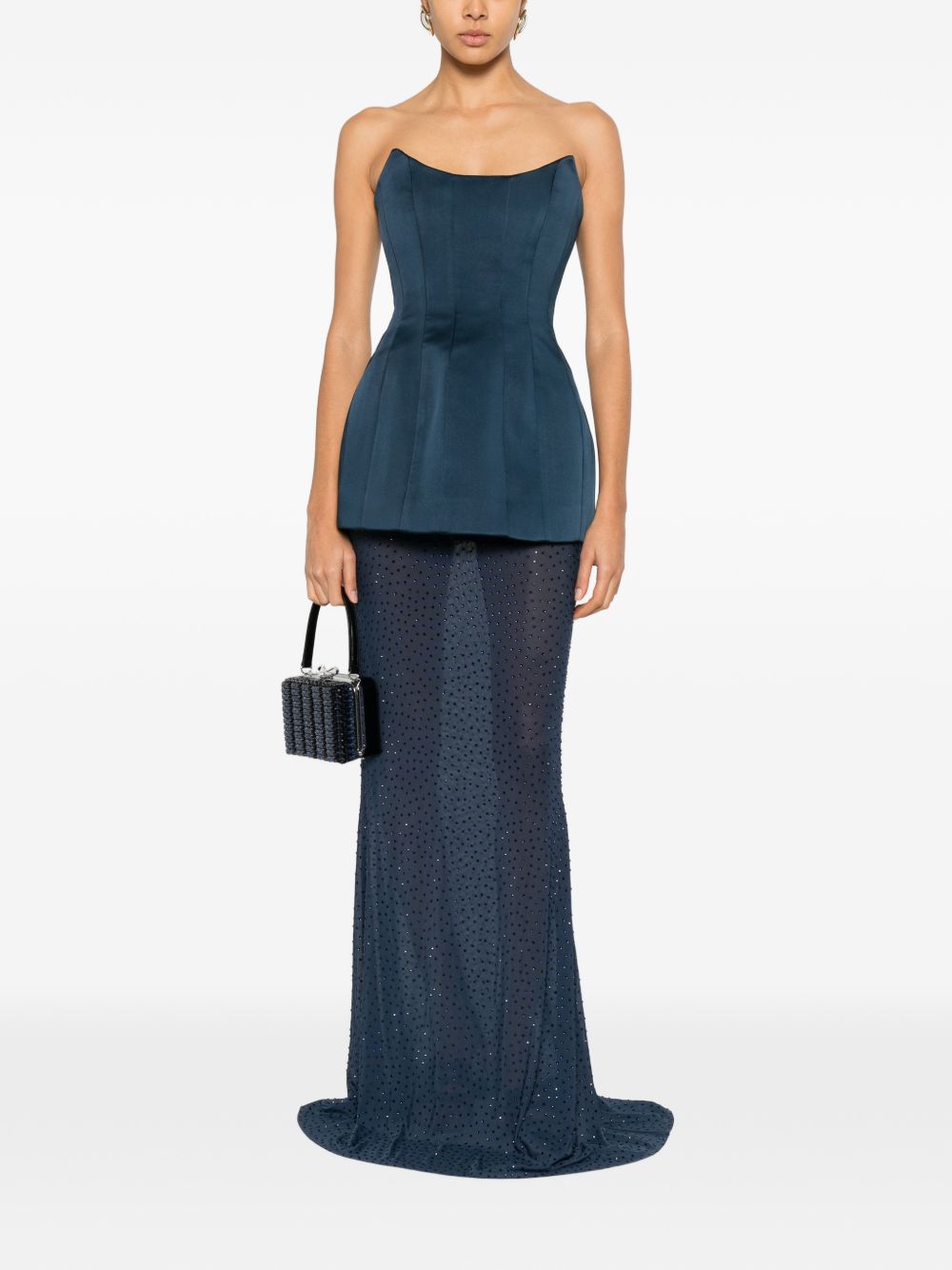 Top a corsetto Elivera in blu 