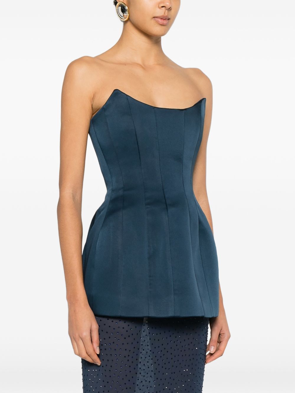 Top a corsetto Elivera in blu 