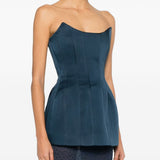 Top a corsetto Elivera in blu 