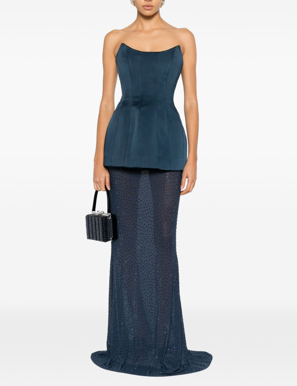 Gonna maxi con cristalli in blu Rebecca vallance - donna 