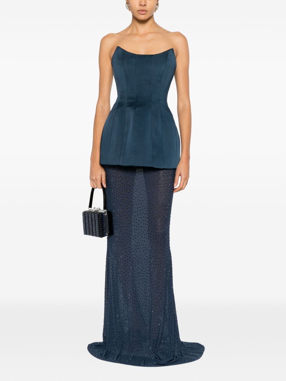 Gonna maxi con cristalli in blu Rebecca vallance - donna 