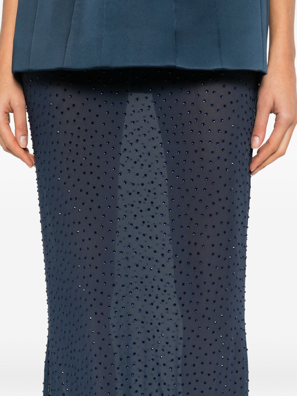 Gonna maxi con cristalli in blu Rebecca vallance - donna 
