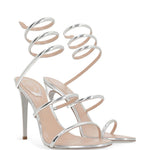 Sandali Cleo in argento Rene caovilla - donna 