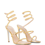 Sandali Cleo in oro Rene caovilla - donna 