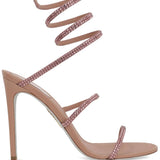 Sandali cleo con cristalli in rosa Rene caovilla - donna 