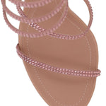Sandali cleo con cristalli in rosa Rene caovilla - donna 