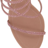 Sandali cleo con cristalli in rosa Rene caovilla - donna 