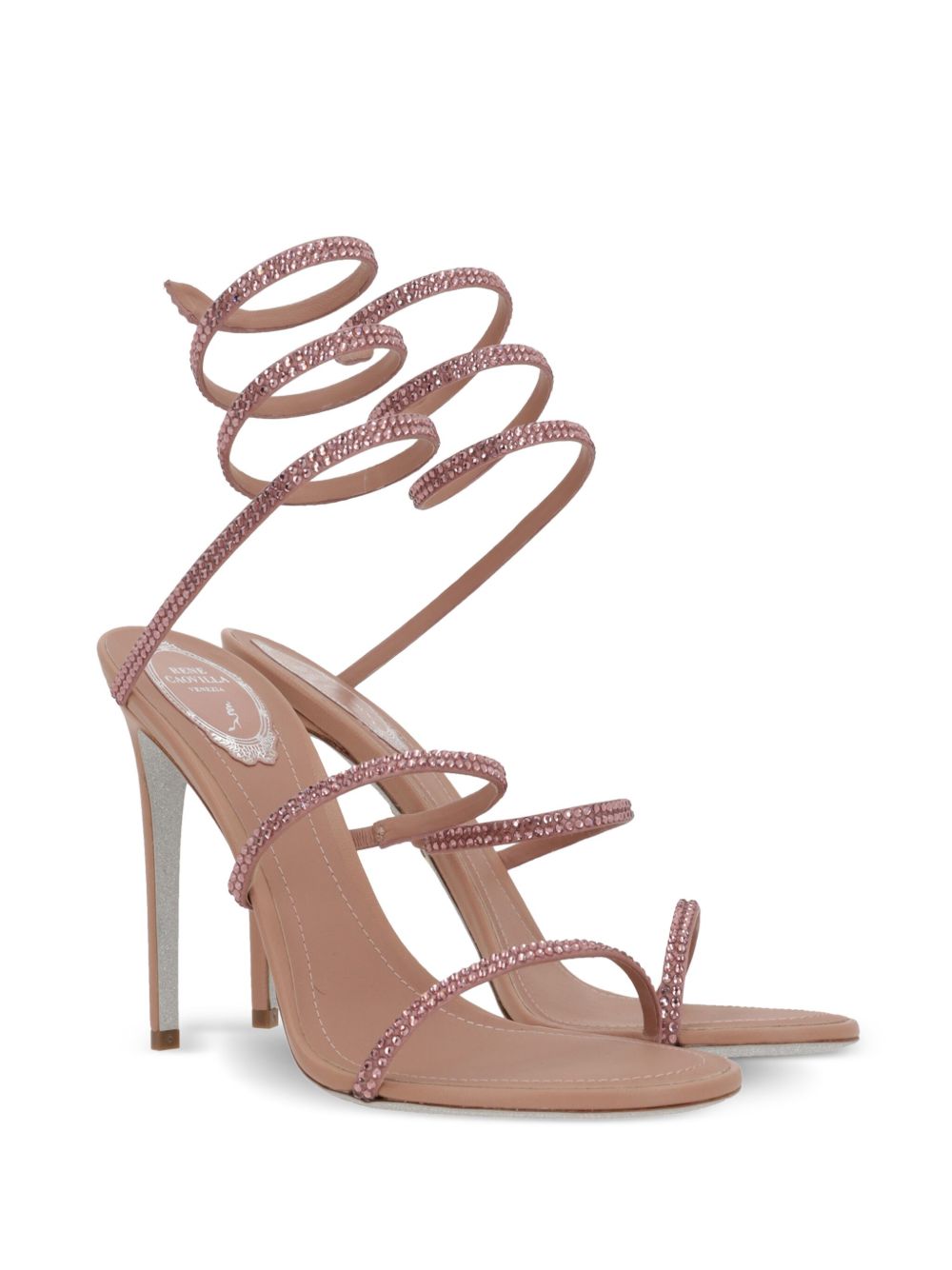 Sandali cleo con cristalli in rosa Rene caovilla - donna 