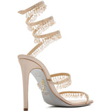 Sandali con tacco decorati con cristalli in beige Rene caovilla - donna 