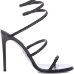 Sandali cleo con cristalli in nero Rene caovilla - donna 