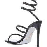 Sandali cleo con cristalli in nero Rene caovilla - donna 