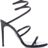Sandali cleo con cristalli in nero Rene caovilla - donna 