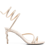 Sandali con tacco decorato in beige Rene caovilla - donna 