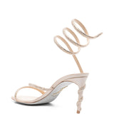 Sandali con tacco decorato in beige Rene caovilla - donna 