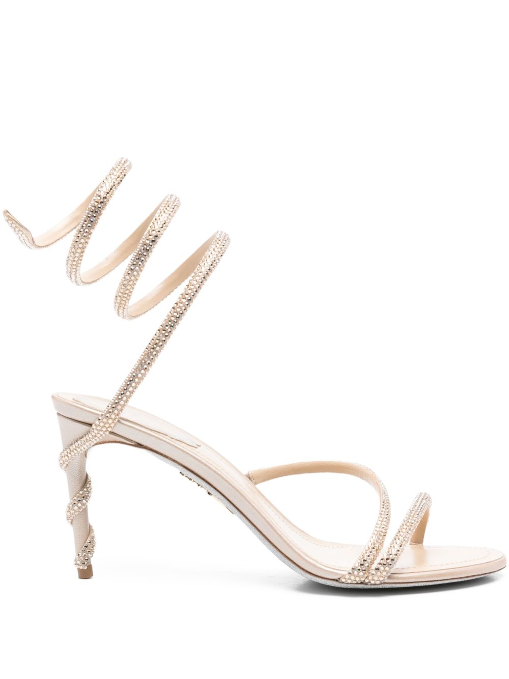 Sandali con tacco decorato in beige Rene caovilla - donna 