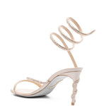 Sandali con tacco decorato in beige Rene caovilla - donna 