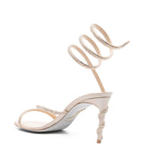 Sandali con tacco decorato in beige Rene caovilla - donna 