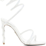 Sandali con cristalli in bianco Rene caovilla - donna 