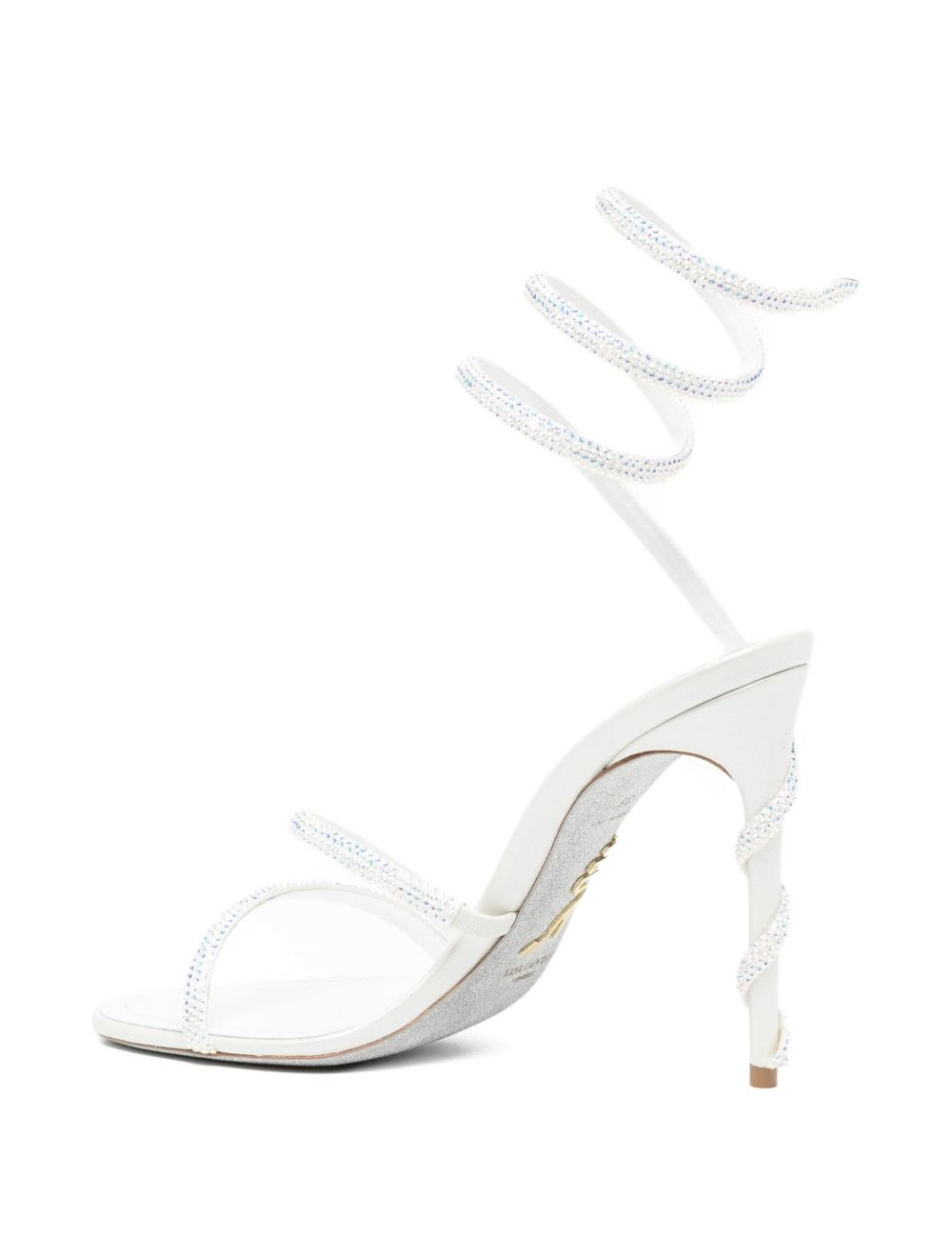 Sandali con cristalli in bianco Rene caovilla - donna 