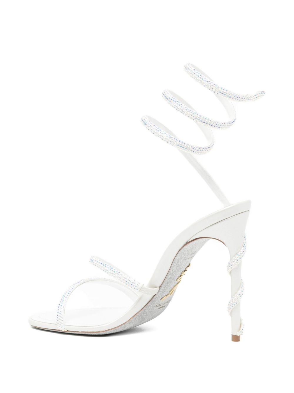 Sandali con cristalli in bianco Rene caovilla - donna 