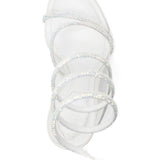 Sandali con cristalli in bianco Rene caovilla - donna 