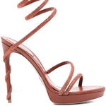 Sandali cleo con cristalli in marrone mocha Rene caovilla - donna 
