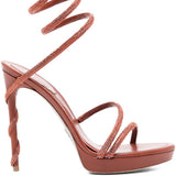 Sandali cleo con cristalli in marrone mocha Rene caovilla - donna 