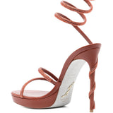 Sandali cleo con cristalli in marrone mocha Rene caovilla - donna 