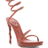 Sandali cleo con cristalli in marrone mocha Rene caovilla - donna 