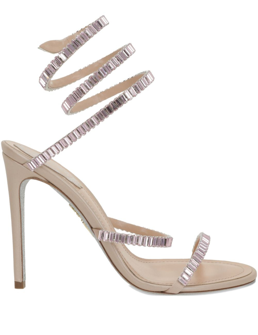 Sandali in pelle con strass in lilla Rene caovilla - donna 