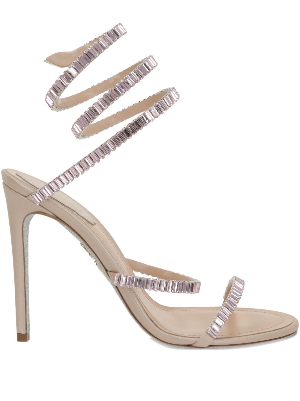 Sandali in pelle con strass in lilla Rene caovilla - donna 