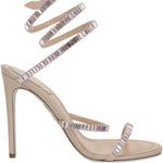 Sandali in pelle con strass in lilla Rene caovilla - donna 