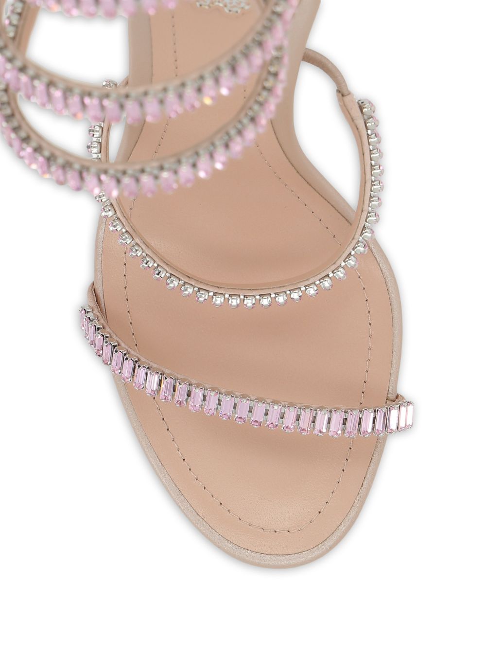Sandali in pelle con strass in lilla Rene caovilla - donna 