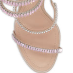 Sandali in pelle con strass in lilla Rene caovilla - donna 