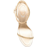 Sandali con cristalli in oro Rene caovilla - donna 
