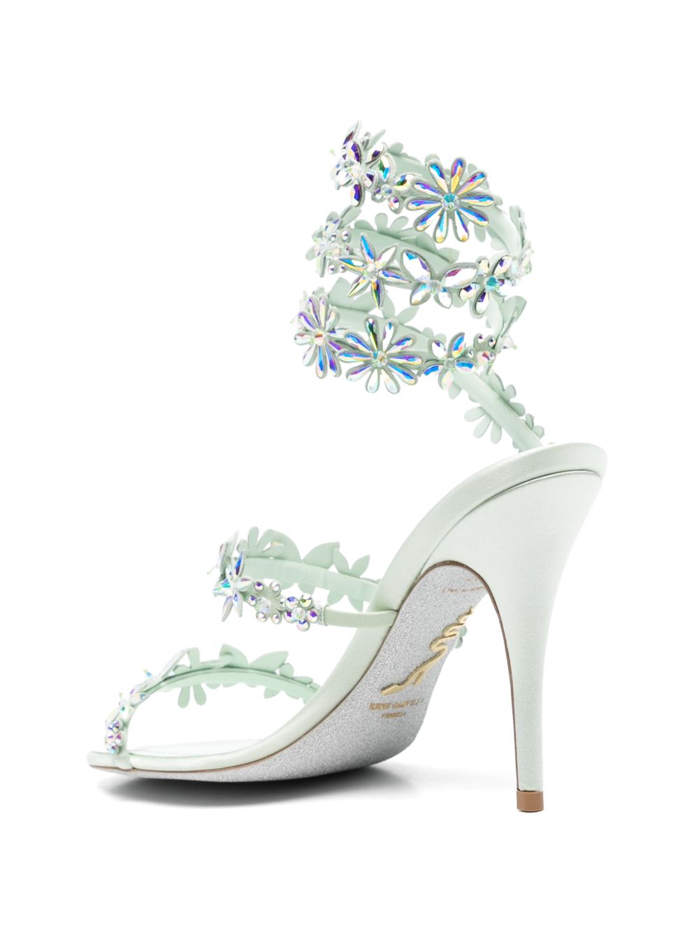 Sandali Eden con motivi floreali in verde acqua Rene caovilla - donna 