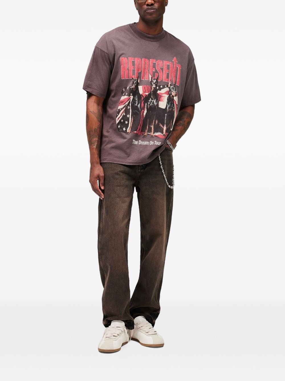 Jeans R2 dritti in marrone Represent - uomo 