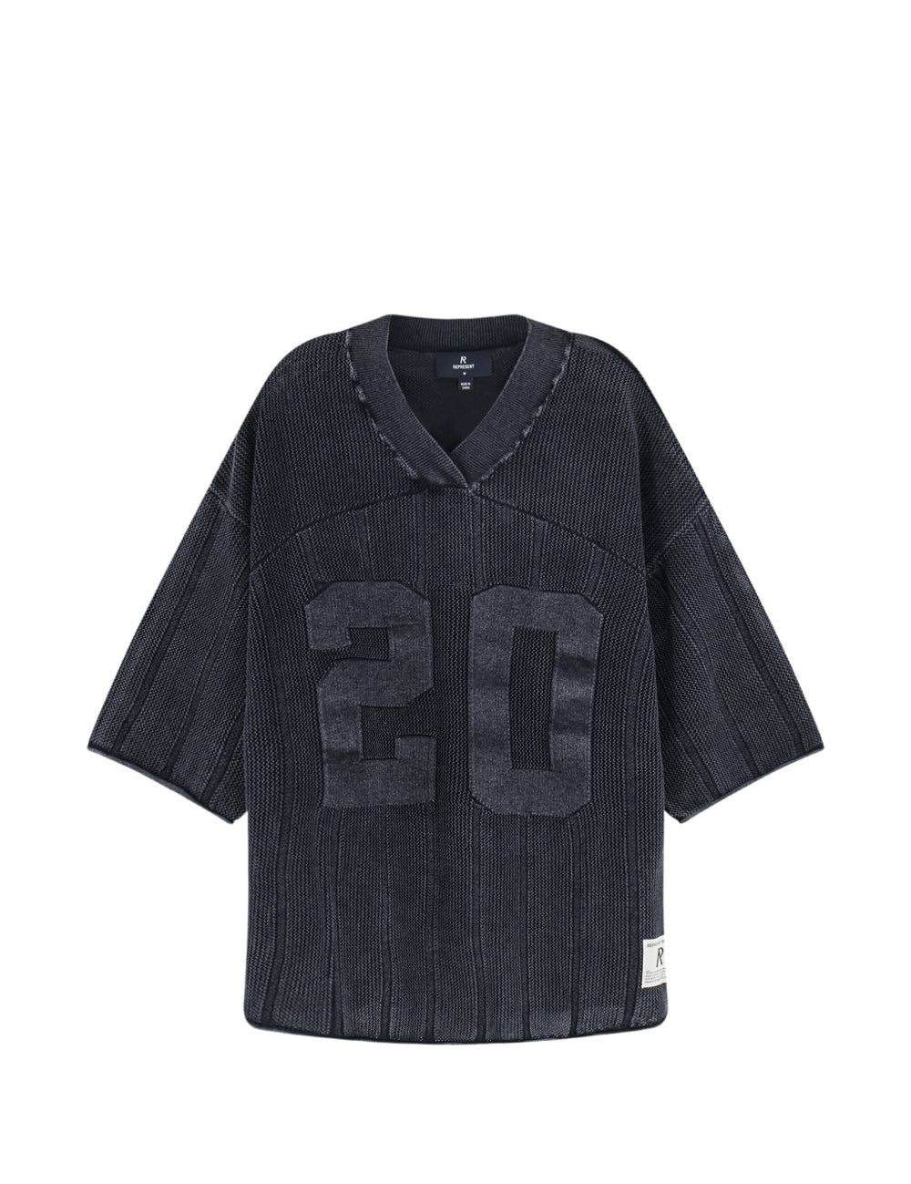 T-shirt oversize a coste con scollo a v in grigio Represent - uomo 