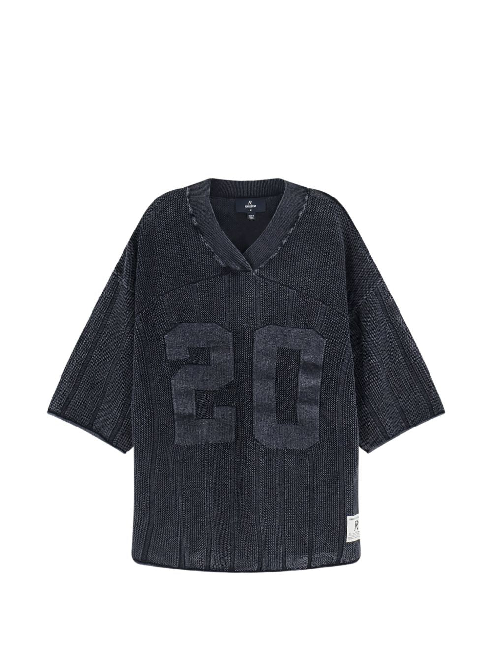 T-shirt oversize a coste con scollo a v in grigio Represent - uomo 