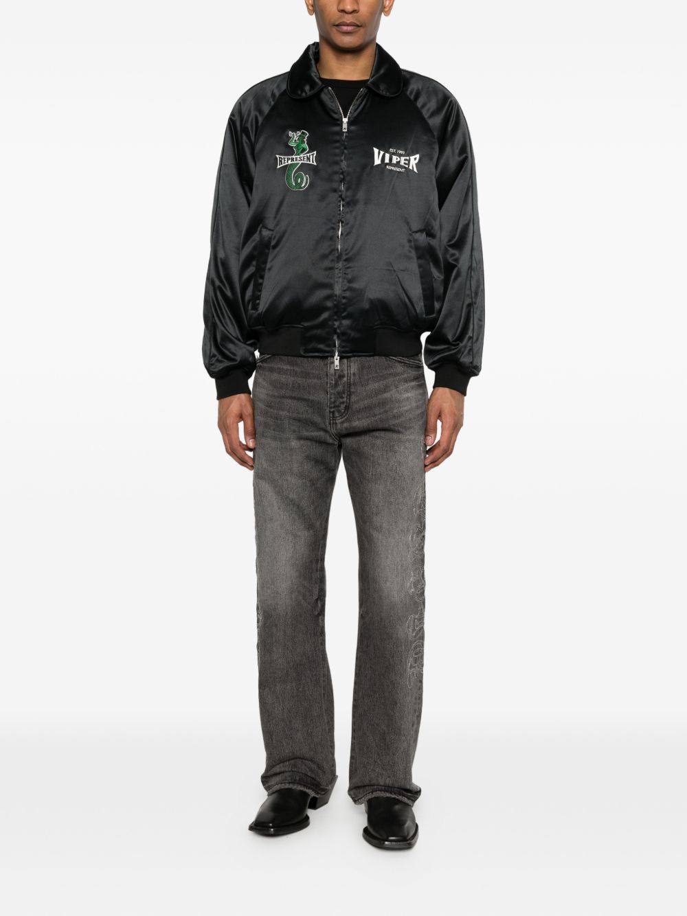 Giacca con ricamo in nero Represent - uomo 