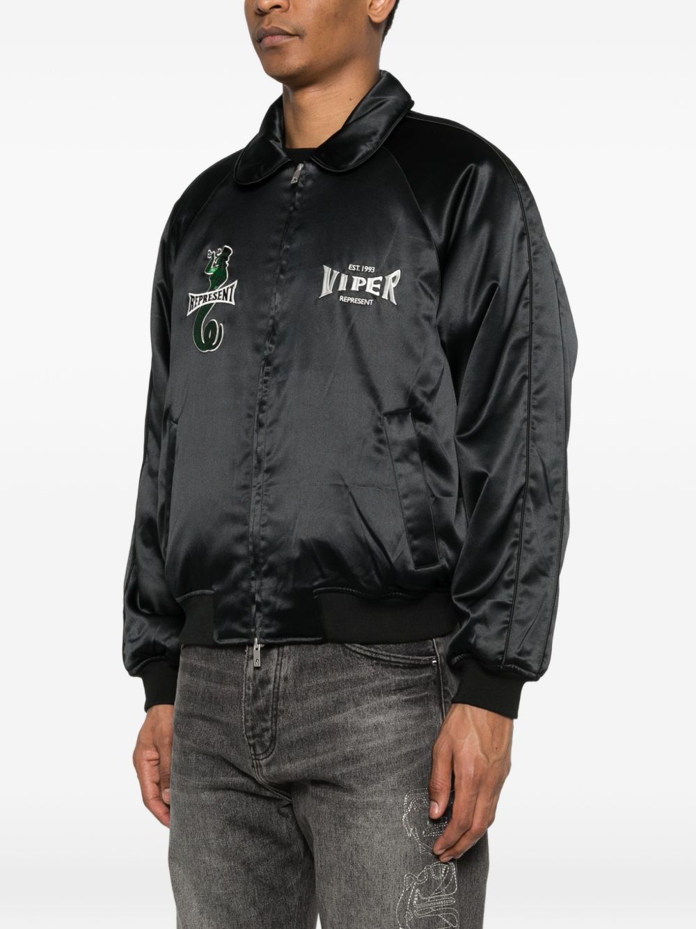 Giacca con ricamo in nero Represent - uomo 