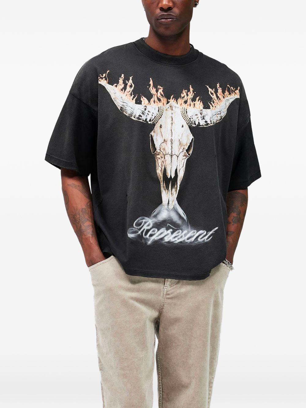 T-shirt British Cowboys in nero Represent - uomo 