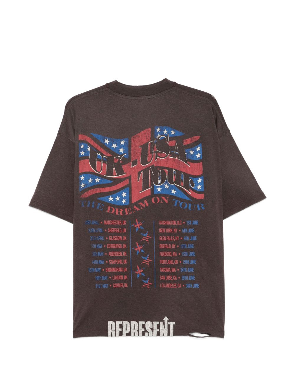 T-shirt con grafica cane dream on tour in marrone Represent - uomo 