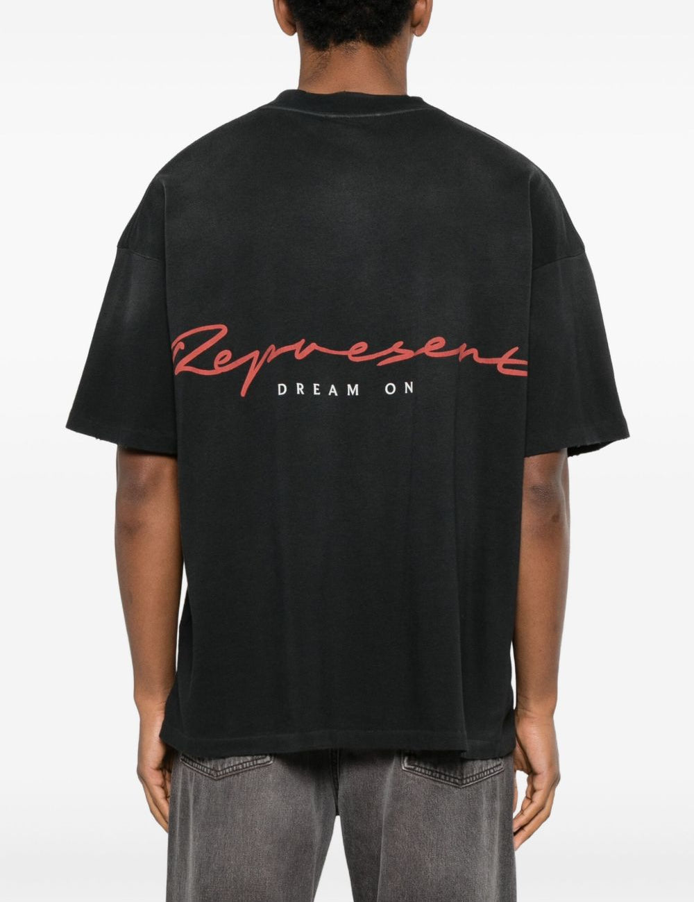 T-shirt con stampa aquila in nero Represent - uomo 