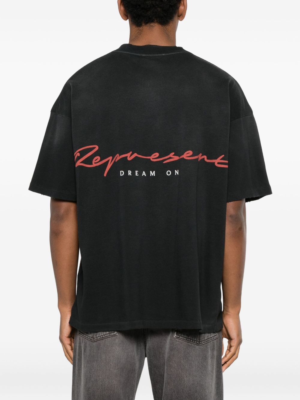 T-shirt con stampa aquila in nero Represent - uomo 