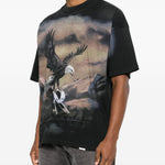 T-shirt con stampa aquila in nero Represent - uomo 