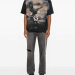 T-shirt con stampa aquila in nero Represent - uomo 